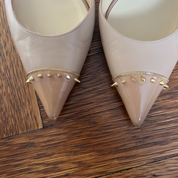 Christian Louboutin Nude Low Heels with Spikes - Picture 5 of 6